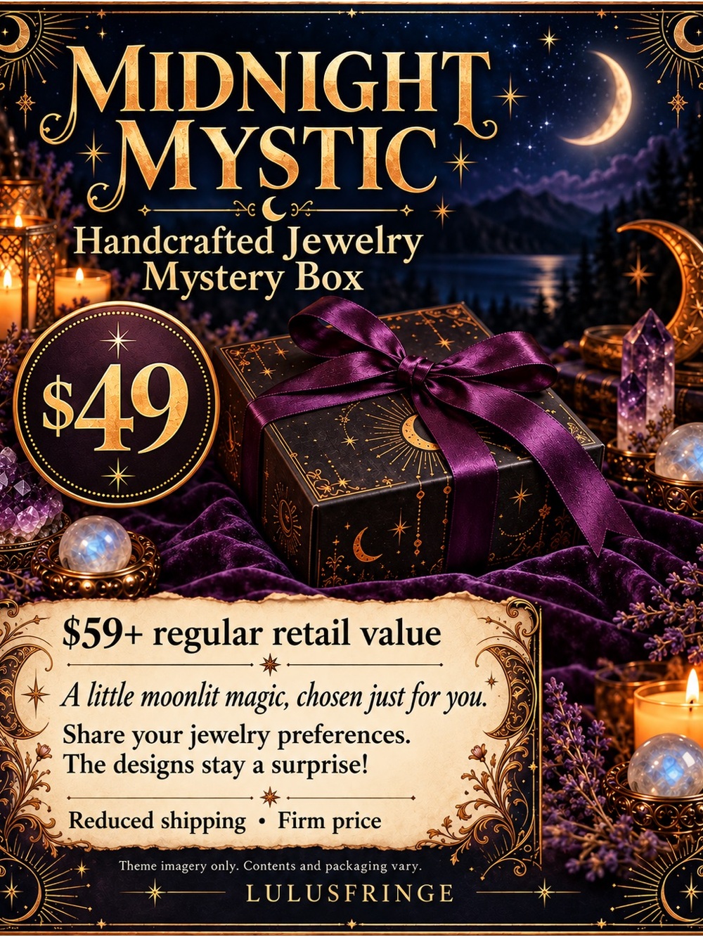 Midnight Mystic Mystery Jewelry Box • Handcrafted Celestial & Witchy Treasures